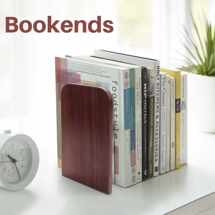 2pcs-wooden-bookends-with-metal-base-heavy-duty-black-walnut-book-stand-with-anti-skid-dots-for-office-desktop-or-shelves