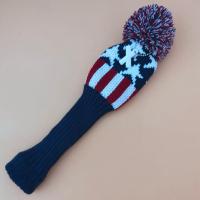 1pc Stars &amp; Strips Pom Pom Head Cover Wool Knit Golf Club Hybrid Headcover with No Tag X