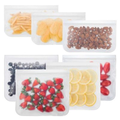 Silicone Food Storage Bag Reusable Ziplock Stand Up Zip Shut Transparent Leakproof Containers Fresh Wrap Packages for Freezing