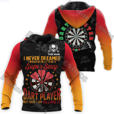 New Mens Fashion Full Printed Zipper Hoodie Gift Hoodie with Zipper, Suitable for Darts Tdd155 popular