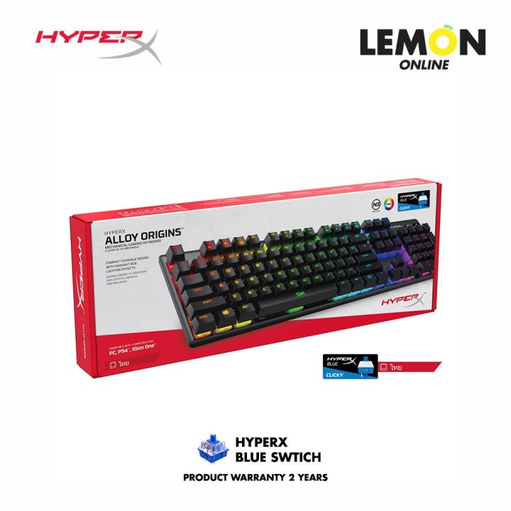 hyperx-gaming-keyboard-alloy-origins-hyperx-blue-switch-คีย์ภาษาไทย-รับประกันศูนย์ไทย-2-ปี