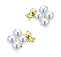 100% PURE 925 SILVER CHARMING PEARL EAR STUD STS-5264. PERFECT FOR DAILY WEAR AND GORGEOUS FOR SPECIAL EVENT.