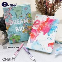 E-file map cover notebook CNB111 I สมุดโน้ตปกแข็งหนัง PU 80 แกรม 96 แผ่น กระดาษถนอมสายตา