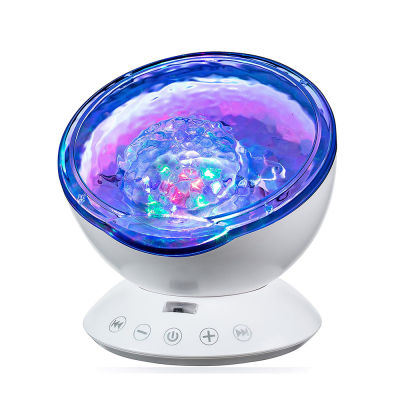 Ocean Wave LED Night Light Projector Music Player Romantic Color Changing LED Party Decorations Projection Lamps Mood Lighting