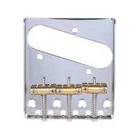 3 Copper Saddle Ashtray Bridge Tailpiece Chrome Plated for Telecaster TELE Electric Guitar Replacement Part with Screws Wrench