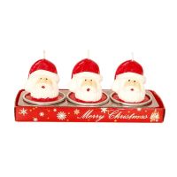 3Pcs ซานตาคลอส Snowman House เทียนชาไฟตกแต่งคริสต์มาส Xmas Party Celebration