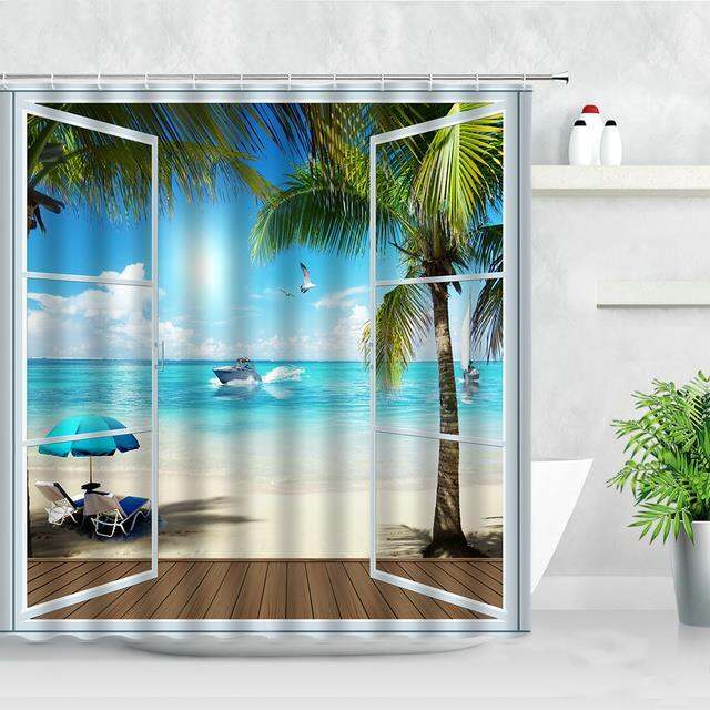 creative-tropical-plant-ocean-landscape-shower-curtain-beach-palm-trees-flowers-natural-scenery-fabric-bathroom-decor-curtains