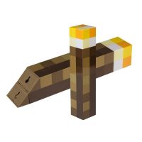 Minecraft ของเล่นเด็กพิกเซลเดิมของโลกของฉันไฟขึ้นของเล่นไฟฉาย (สี: น้ำตาล) (ขนาด: ของเล่นคบเพลิง)