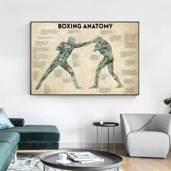 vintage-boxing-body-anatomy-โปสเตอร์และภาพพิมพ์ผนังศิลปะภาพวาดผ้าใบ-boxing-lover-ของขวัญสำหรับห้องยิม-cuadros-ตกแต่งบ้าน