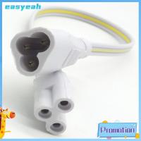 EASYEAH 2pcs พลาสติกพีวีซีพลาสติก สายไฟเชื่อมต่อหลอดไฟ LED สีขาวขาว ทองแดงทองแดง T5ท่อต่อสายไฟต่อชายและหญิง ทนทานต่อการใช้งาน 3Pin .ค่าาาท่อ LED แบบบูรณาการสามหลุมเสียบลวด อุปกรณ์สำหรับช่างไฟฟ้า