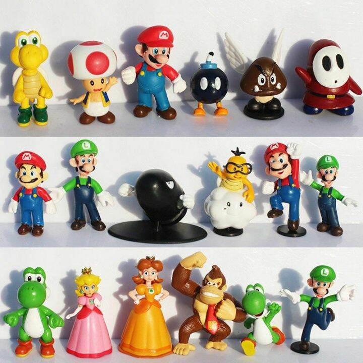 6ชิ้นกล่องสี-super-mario-bros-pvc-ตุ๊กตาขยับแขนขาได้ของเล่นตุ๊กตาโมเดลมีคาแรกเตอร์เกมหุ่นคอลเล็กชันเด็ก