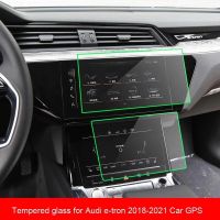 กระจกนิรภัยหน้าจอ LCD ป้องกันฟิล์มสติกเกอร์สำหรับ Audi E-Tron 2018-2021รถ Gps Navigtion Dashboard Guard อุปกรณ์เสริม