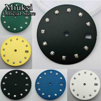 【CC】 Miuksi 29mm black white blue green gold watch dial fit NH35 movement