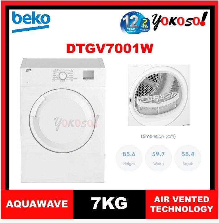 Beko DTGV7001W 7KG Vented Dryer Lazada