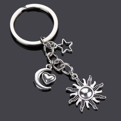 Fashion Bag Keychain For Women Sun Moon Stars Starry Night Pendant Jewelry Car Friends Heart Key Chain Key Chains