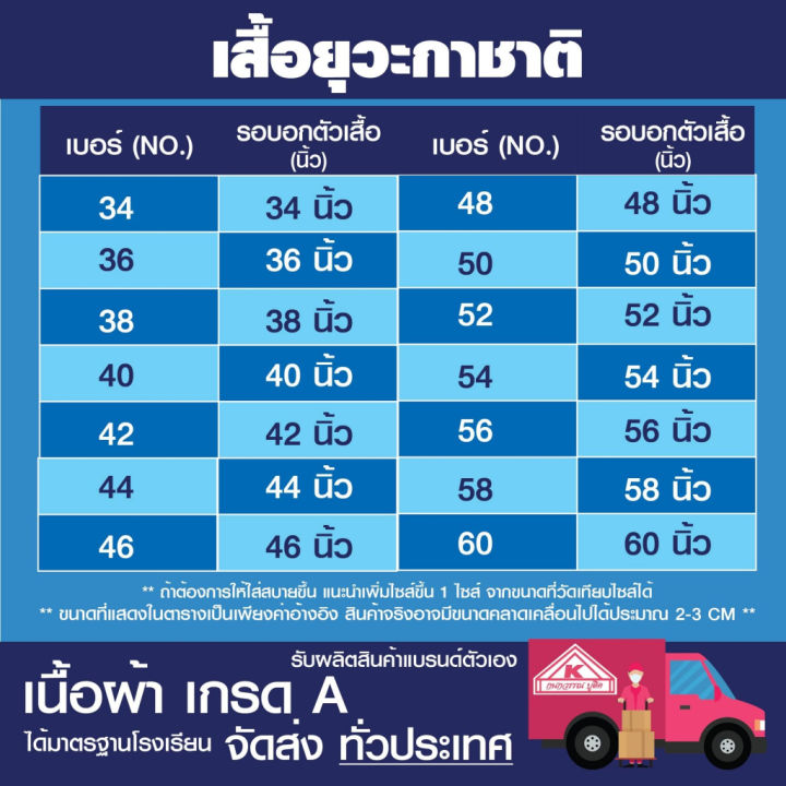 เสื้อยุวะกาชาด-ผ้าโทเร-สีฟ้า-อก34-60