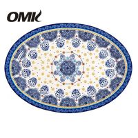 Talavera CERA ถาดทรงรี16นิ้ว OMK Blue