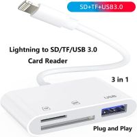 Lightning เพื่อการ์ดรีดเดอร์ SD สำหรับ USB อะแดปเตอร์กล้องถ่ายภาพ3 In 1 USB หญิงอะแดปเตอร์ OTG ที่เข้ากันได้กับ SD/TF Card USB USB อะแดปเตอร์3.0