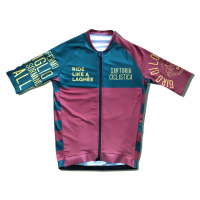 Giro Di Bardia 21เสื้อเจอร์ซีย์นักปั่นแข่งขันตัดแขนและเอวด้วยการออกแบบคอวีวงอิตาลี