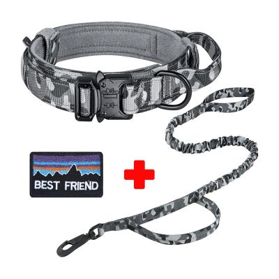 Tactical Dog Collar and Leash Set for Large Dogs Training and Walking Leashes