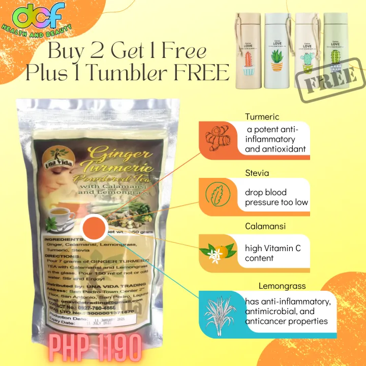 3 Una Vida Ginger Turmeric + 1 TUMBLER Lazada PH