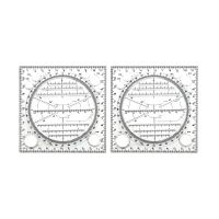 2X Multifunctional Circle Drawing Template  Geometric Drawing Tool  Measuring Ruler  Rotatable Angle Rulers  Stencils