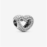 [พร้อมส่ง สินค้าแท้ ?] Pandora Snake Chain Pattern Open Heart Charm