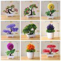 【cw】39Styles Green Pink Orange Purple Artificial Plants Bonsai Christmas Halloween Wedding Birthday Party Home Decor Fake Plants