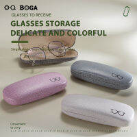 OQ BOGA 4สีแฟชั่นแบบพกพาเส้นใยโพลีเอสเตอร์กรอบแว่นตาแบบแข็งใส่ได้ทั้งชายและหญิงเคสแว่นตากล่องเหล็กสำหรับป้องกัน