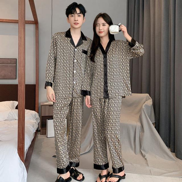 jxgarb-spring-autumn-new-satin-letter-cross-female-male-couples-pajamas-sets-fashion-women-men-lovely-ice-silk-sleepwear