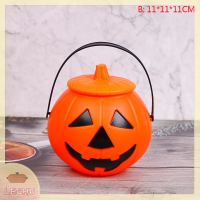 ? LECHU? Halloween christams PARTY props พลาสติกฟักทองถังลูกอมกล่องตกแต่งฮาโลวีน