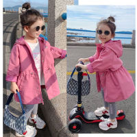 2022 New Spring Autumn Fashion Long Style Girls Coat Hooded Sweatshirt For Kids Children Outdoor Windbreaker Outerwear