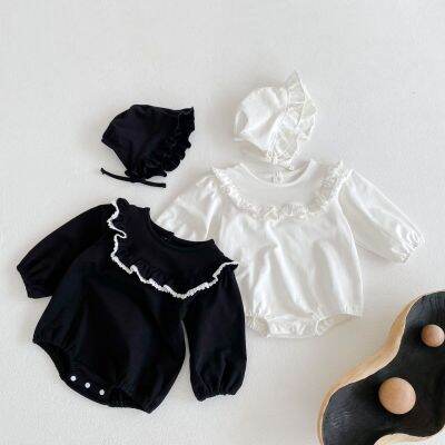 [COD] 2022 and for Babies Hundred Day with Collar Color Long-sleeved Romper Rompers Hats