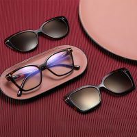 Ladies Anti-Blue Light Frame New Magnet Polarized Sunglasses Women Designer Fashion 3 in 1 Sunglasses Prescription Glasses