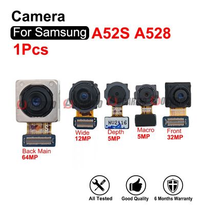 กล้องด้านหน้าแบบดั้งเดิมสำหรับ Galaxy A52S A528B A528มาโครความลึกด้านหลัง + ชิ้นส่วนอะไหล่โมดูลกล้องหลักด้านหลังกว้างพิเศษ