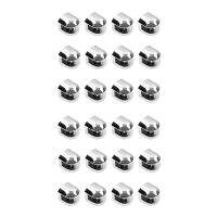 HOT SALE 24Pcs Glass Brackets Adjustable Zinc Alloy Glass Clip Shelf Clamp Holder Flat Back Mount Holder For Staircase Handrail