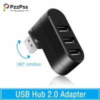 □⊕ PzzPss USB Hub 2.0 Adapter Rotate High Speed U Disk Reader Splitter 3 Ports USB 2.0 For Computer PC Laptop Mac Mini Accessories