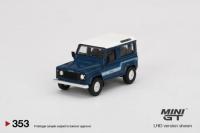 Land Rover Defender 90 County Wagon Stratos Blue RHD (Mini GT)