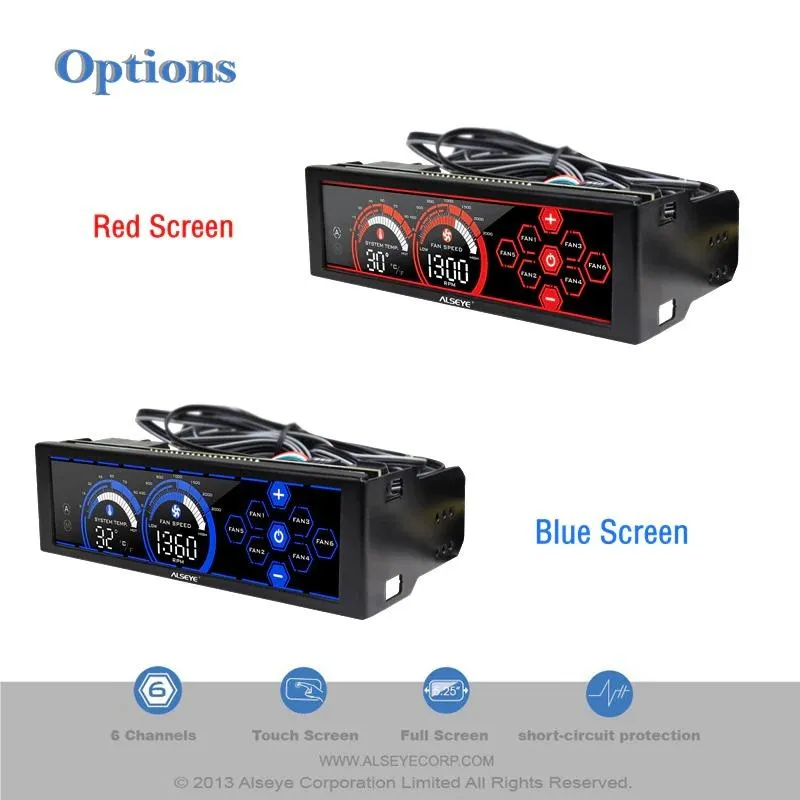 Alseye A-100L 6 Channels Computer Fan Controller with 5.25Inches