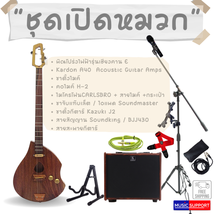 ชุดเปิดหมวกมาตรฐาน พิณ + amp + mic