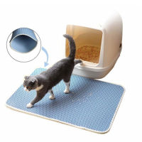 Waterproof Cat Litter Mat Double Layer Non-Slip Pad Sand Cat Toilet Foldable Cats Mat Litter Cat Mat Clean Accessories