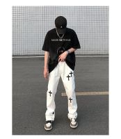 High Quality Chrome Heart ins pants mens cross flared jeans men