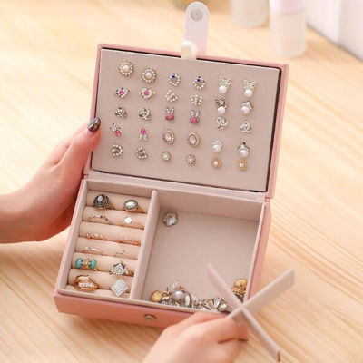 2021 New High Small Size Leather Jewelry Box Travel Jewelry Organizer Multifunction Necklace Earring Ring Storage Box Women Gift