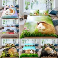 Guinea Pig Duvet Cover Set Cute Cavy Pattern Bedding Set Animal Theme Quilt Cover for Boys Girls Garden Nature Theme Bedding Set