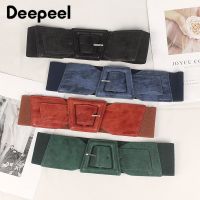 【YF】 Deepeel Fashion 66-85cm Womens Elastic Wide Leather Decoration Corset Belts Female Adjust Waistband Accessories