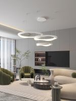 [COD] living room chandelier modern minimalist cream ring dining bar white bedroom lamps