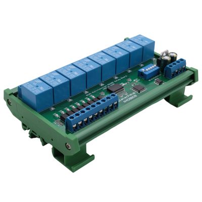 8 Ch RS485 Relay Board Modbus RTU UART Remote Control Switch DIN35 Rail Box for PLC Automation Control