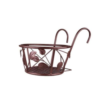 Railing Potted Plant Hanging Flower Pot Storage Basket Holder Balcony Rail Porch X7YD