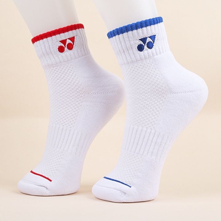ถุงเท้ากีฬา-ถุงเท้าyonex-thick-towel-bottom-badminton-socks-mens-outdoor-running-sweating-odor-proof-y-sports-socks-womens-mid-barrel
