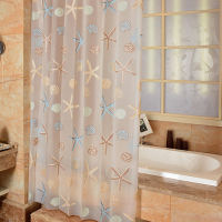 EHOMEBUY Modern Showers Curtain Starfish Partition Fresh Seaside Style Waterproof Mildew PEVA Curtains For Bathroom Shower Room